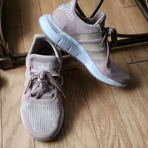 Adidas Women's Beige and White Sneakers